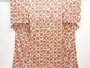 大正ロマン　紋錦紗松竹梅に草花模様着物